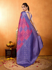Zari Border Booti Woven Art Silk Saree
