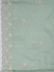 Embroidered Cotton Blend Unstitched Suit Piece With Dupatta