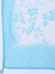 Floral Printed Linen Unstitched Suit With Dupatta