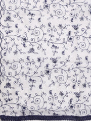 Neck Embroidered Cotton Blend Unstitched Suit Piece With Dupatta