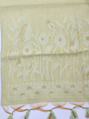 Neck Embroidery Chanderi Unstitched Suit With Dupatta