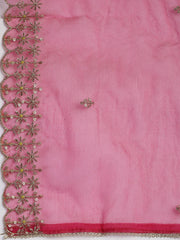 Embroidered Chanderi Unstitched Suit With Dupatta