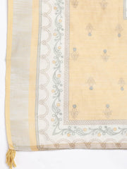 Printed Linen Unstitched Suit With Dupatta