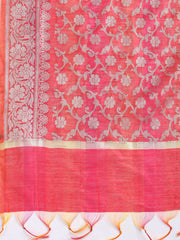 Woven Chanderi Unstitched Suit With Dupatta