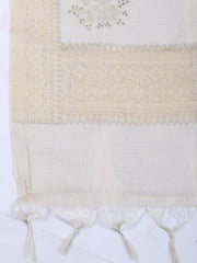 Neck Embroidered Tissue Unstitched Suit With Dupatta