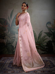 Woven Border Linen Saree