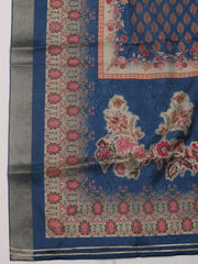 Printed Tussar Unstitched Suit With Dupatta