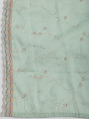 Embroidered Cotton Blend Unstitched Suit Piece With Dupatta