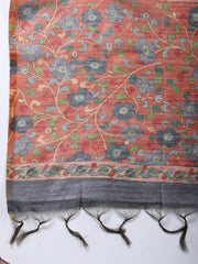 Neck Embroidered Tussar Unstitched Suit Piece With Dupatta