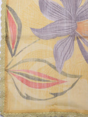 Embroidered Chanderi Unstitched Suit With Dupatta