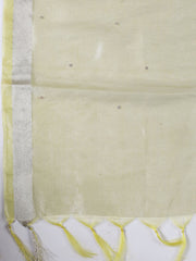 Neck Embroidered Tissue Unstitched Suit With Dupatta