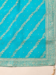Embroidery Chanderi Unstitched Suit With Dupatta