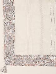 Neck Embroidered Chanderi Unstitched Suit Piece With Dupatta