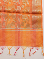 Woven Chanderi Unstitched Suit With Dupatta