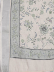 Patch Neck Linen Unstitched Suit Piece With Dupatta