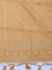 Neck Embroidery Chanderi Unstitched Suit With Dupatta