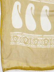 Printed Cotton Blend Unstitched Suit With Dupatta