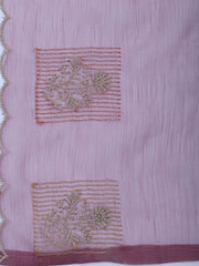 Embroidered Organza Unstitched Suit With Dupatta