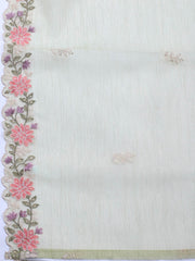 Neck Embroidery Organza Unstitched Suit Piece With Dupatta