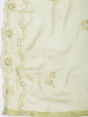 Embroidered Chanderi Unstitched Suit Piece With Dupatta