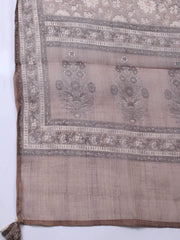 Embroidered Tissue Unstitched Suit Piece With Dupatta