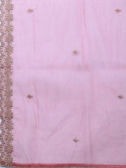 Neck Embroidery Chanderi Unstitched Suit With Dupatta