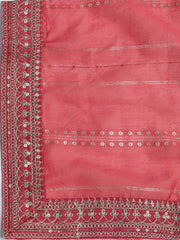 Neck Embroidery Chanderi Unstitched Suit With Dupatta