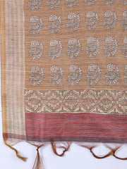 Neck Embroidered Chanderi Unstitched Suit With Dupatta