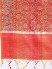 Woven Chanderi Unstitched Suit With Dupatta