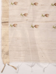 All Over Embroidered Chanderi Unstitched Suit With Dupatta