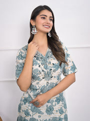 Printed Muslin Kurta With Pants