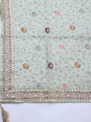 Embroidered Georgette Unstitched Suit Piece With Dupatta