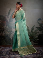 Woven Border Plain Art slik Saree