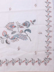 Patch Neck Linen Unstitched Suit Piece With Dupatta