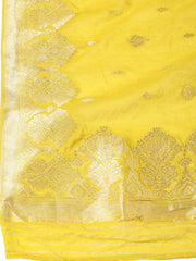 Neck Embroidered Chanderi Unstitched Suit Piece With Dupatta