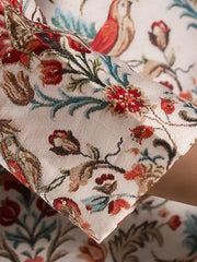 Printed Cotton Blend Top With Pants & Jacket