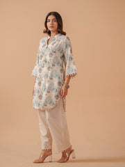 Printed Cotton Blend Kurta With Pants