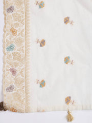 Embroidered Chanderi Unstitched Suit With Dupatta