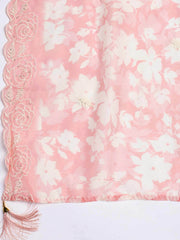 Neck Embroidery Chanderi Unstitched Suit With Dupatta