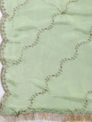 Neck Embroidered Tissue Unstitched Suit With Dupatta