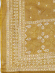 Neck Work Cotton Blend Unstitched Suit With Dupatta