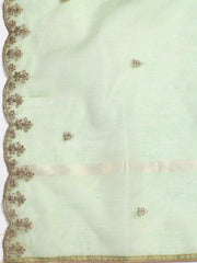 Embroidered Cotton Blend Unstitched Suit Piece With Dupatta