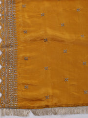 Neck Embroidered Tissue Unstitched Suit With Dupatta