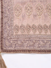 Printed Chanderi Unstitched Suit With Dupatta