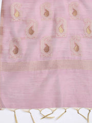 Jamdani Work Chanderi Unstitched Suit Piece With Dupatta