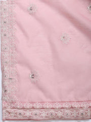 Embroidered Chanderi Unstitched Suit With Dupatta