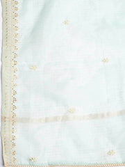Embroidered Cotton Blend Unstitched Suit Piece With Dupatta