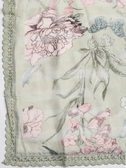 Embroidery Linen Unstitched Suit With Dupatta