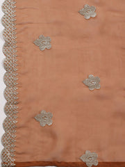 Neck Embroidered Tissue Unstitched Suit With Dupatta