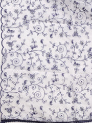 Neck Embroidered Cotton Blend Unstitched Suit Piece With Dupatta